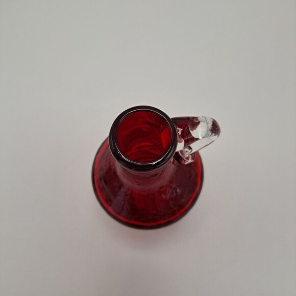 Kanawha Red Glass Pitcher Bud Vase Vintage Glass Art - Picture 6 of 7